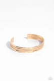 Industrial Quest - Gold Mens Bracelet - Paparazzi Accessories Mens Bracelet Bedazzle Me Pretty Mobile Fashion Boutique