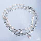 Infinite Industry - White Necklace - Paparazzi Accessories Necklace Bedazzle Me Pretty Mobile Fashion Boutique