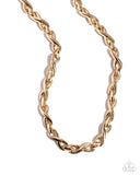 Infinite Influence - Gold Necklace - Paparazzi Accessories Necklace Bedazzle Me Pretty Mobile Fashion Boutique