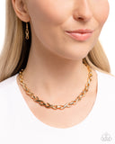 Infinite Influence - Gold Necklace - Paparazzi Accessories Necklace Bedazzle Me Pretty Mobile Fashion Boutique