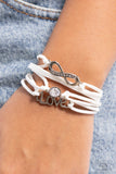 Infinitely Irresistible - White Bracelet - Paparazzi Accessories Bracelet FS-Bedazzle Me Pretty Mobile Fashion Boutique