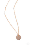 Initial Elegance- Rose Gold - P Necklace - Paparazzi Accessories Necklace Bedazzle Me Pretty Mobile Fashion Boutique