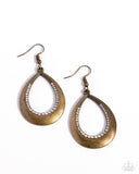 Inner Iridescence - Brass Earrings - Paparazzi Accessories Earrings Bedazzle Me Pretty Mobile Fashion Boutique