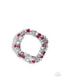 Instant Shimmer - Red Bracelet - Paparazzi Accessories Bracelet Bedazzle Me Pretty Mobile Fashion Boutique