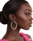 Interlocked Icing - White Earrings - Paparazzi Accessories Earrings Bedazzle Me Pretty Mobile Fashion Boutique