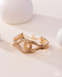 Interlocked Ignition - Gold Bracelet - Paparazzi Accessories Bracelet Bedazzle Me Pretty Mobile Fashion Boutique