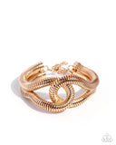 Interlocked Ignition - Gold Bracelet - Paparazzi Accessories Bracelet Bedazzle Me Pretty Mobile Fashion Boutique
