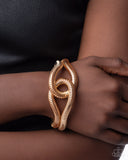 Interlocked Ignition - Gold Bracelet - Paparazzi Accessories Bracelet Bedazzle Me Pretty Mobile Fashion Boutique