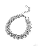 Interlocked Independence - Silver Mens Bracelet - Paparazzi Accessories Mens Bracelet Bedazzle Me Pretty Mobile Fashion Boutique