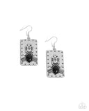 Invincible Icon - Black Earrings - Paparazzi Accessories Earrings Bedazzle Me Pretty Mobile Fashion Boutique