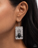 Invincible Icon - Black Earrings - Paparazzi Accessories Earrings Bedazzle Me Pretty Mobile Fashion Boutique