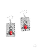 Invincible Icon - Red Earrings - Paparazzi Accessories Earrings Bedazzle Me Pretty Mobile Fashion Boutique