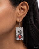 Invincible Icon - Red Earrings - Paparazzi Accessories Earrings Bedazzle Me Pretty Mobile Fashion Boutique