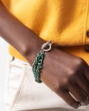 Iridescent Icon - Green Complete Look  - Paparazzi Accessories Bedazzle Me Pretty Mobile Fashion Boutique