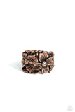 Island Eden - Copper Ring - Paparazzi Accessories Ring Bedazzle Me Pretty Mobile Fashion Boutique
