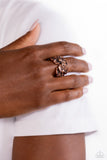 Island Eden - Copper Ring - Paparazzi Accessories Ring Bedazzle Me Pretty Mobile Fashion Boutique