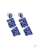 Its Friday! - Blue Post Earrings - Paparazzi Accessories Post Earrings Bedazzle Me Pretty Mobile Fashion Boutique