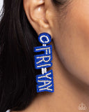 Its Friday! - Blue Post Earrings - Paparazzi Accessories Post Earrings Bedazzle Me Pretty Mobile Fashion Boutique