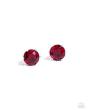 January Breathtaking Birthstone - Red Post Earrings - Paparazzi Accessories Post Earrings Bedazzle Me Pretty Mobile Fashion Boutique