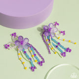 Japanese Blossoms - Purple Post Earrings - Paparazzi Accessories Post Earrings Bedazzle Me Pretty Mobile Fashion Boutique
