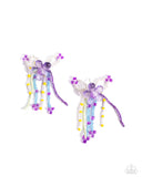 Japanese Blossoms - Purple Post Earrings - Paparazzi Accessories Post Earrings Bedazzle Me Pretty Mobile Fashion Boutique