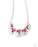 Jubilee Jingle - Red Necklace - Paparazzi Accessories Necklace Bedazzle Me Pretty Mobile Fashion Boutique