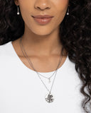 June Birthstone Beauty - White Necklace - Paparazzi Accessories Necklace Bedazzle Me Pretty Mobile Fashion Boutique