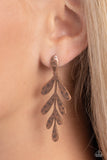 Jungle Fauna - Copper Post Earrings - Paparazzi Accessories Post Earrings Bedazzle Me Pretty Mobile Fashion Boutique