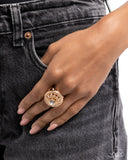 Just The Same - Gold Ring - Paparazzi Accessories Ring Bedazzle Me Pretty Mobile Fashion Boutique