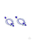 Karma Knockout - Blue Post Earrings - Paparazzi Accessories Post Earrings Bedazzle Me Pretty Mobile Fashion Boutique