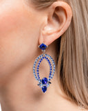Karma Knockout - Blue Post Earrings - Paparazzi Accessories Post Earrings Bedazzle Me Pretty Mobile Fashion Boutique