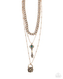 Keen Keys - Green Necklace - Paparazzi Accessories Necklace Bedazzle Me Pretty Mobile Fashion Boutique