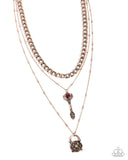 Keen Keys - Red Necklace - Paparazzi Accessories Necklace Bedazzle Me Pretty Mobile Fashion Boutique