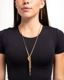 Knotted Keeper - Gold Necklace - Paparazzi Accessories Necklace Bedazzle Me Pretty Mobile Fashion Boutique