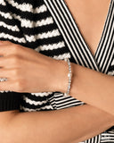 Ladylike Leader - White Bracelet - Paparazzi Accessories Bracelet Bedazzle Me Pretty Mobile Fashion Boutique