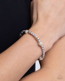 Ladylike Leader - White Bracelet - Paparazzi Accessories Bracelet Bedazzle Me Pretty Mobile Fashion Boutique