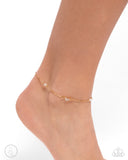 Ladylike Loop - Gold Anklet - Paparazzi Accessories Anklet Bedazzle Me Pretty Mobile Fashion Boutique