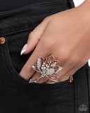 Ladylike Lotus - Red Ring - Paparazzi Accessories Ring Bedazzle Me Pretty Mobile Fashion Boutique