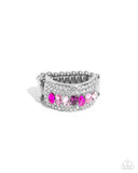 Laid-Back Linear - Pink Ring - Paparazzi Accessories Ring Bedazzle Me Pretty Mobile Fashion Boutique