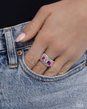 Laid-Back Linear - Pink Ring - Paparazzi Accessories Ring Bedazzle Me Pretty Mobile Fashion Boutique
