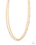 Laidback Layers - Gold Necklace - Paparazzi Accessories Necklace Bedazzle Me Pretty Mobile Fashion Boutique