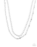 Laidback Layers - Silver Necklace - Paparazzi Accessories Necklace Bedazzle Me Pretty Mobile Fashion Boutique