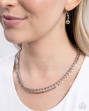 Laidback Layers - Silver Necklace - Paparazzi Accessories Necklace Bedazzle Me Pretty Mobile Fashion Boutique