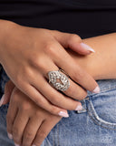 Lasting Luminescence - White Ring - Paparazzi Accessories Ring Bedazzle Me Pretty Mobile Fashion Boutique
