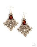 Lattice Legacy - Brown Earrings - Paparazzi Accessories Earrings Bedazzle Me Pretty Mobile Fashion Boutique