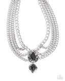 Laurel Layover - Black Necklace - Paparazzi Accessories Necklace Bedazzle Me Pretty Mobile Fashion Boutique