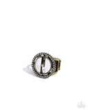 Lavish Looking Glass - Brass Ring - Paparazzi Accessories Ring Bedazzle Me Pretty Mobile Fashion Boutique