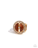 Lavish Looking Glass - Brown Ring - Paparazzi Accessories Ring Bedazzle Me Pretty Mobile Fashion Boutique