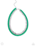 LAYER of the Year - Green Necklace - Paparazzi Accessories Necklace Bedazzle Me Pretty Mobile Fashion Boutique