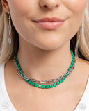 LAYER of the Year - Green Necklace - Paparazzi Accessories Necklace Bedazzle Me Pretty Mobile Fashion Boutique